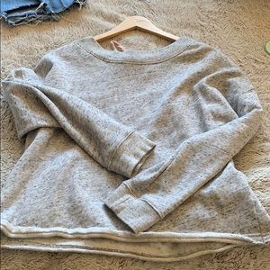 Lace up v back sweatshirt